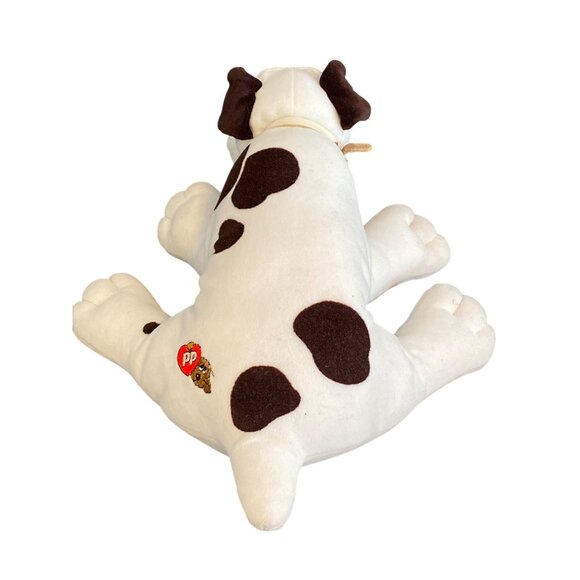 VTG Tonka Pound Puppies White Brown Spots Puppy Dog White Collar Plush lovey - Picture 3 of 16